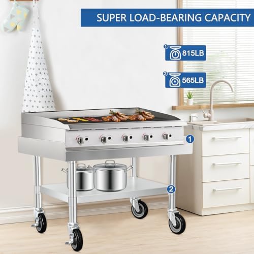 HARDURA Stainless Steel Equipment Stand with Casters 30"X36" - Image 6