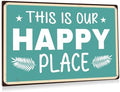 BEASTZHENG Porch Sign Farmhouse Porch Decor Welcome Tin Signs Outdoor Wall Art For Patio Camper Hot Tub 8x12 Inches - This is Our Happy Place by BEASTZHENG