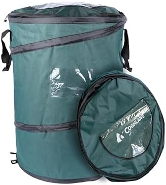 Coghlan's Deluxe Durable Pop-Up Trash Can – Collapsible Garbage Bin with Zippered Lid, Bag Clips, and Anchoring Points for Camping, Home, and Outdoor Use – 29.5 Gallon by Coghlans