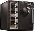 SentrySafe Fireproof and Waterproof Black Steel Home Safe with Digital Keypad Lock and Organization Trays for Money, Documents, 1.23 Cubic Feet, SFW123EU by SentrySafe