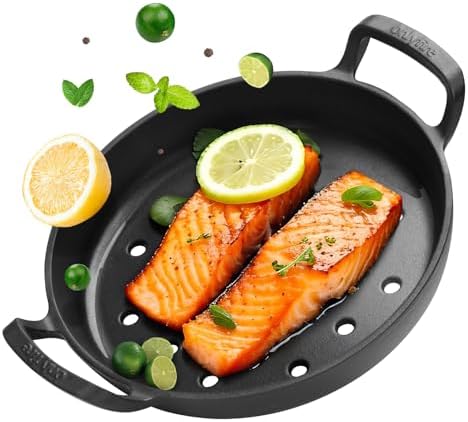 onlyfire Pre-Seasoned Cast Iron Skillet, 10 Inch Frying Pan by onlyfire