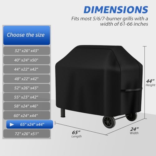 Perfect Grill Cover for Outdoor Grills Waterproof Rip-Proof Weather Resistant for Reliable Protection Griddle Cover Easy to Clean Adjustable Hem Drawstring Fade Resistant (Brown, 65) - Image 2