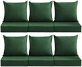 Outdoor Deep Seat Cushion Set, 24x24 Inch, Forest Green, Set of 6 by MuaMelop