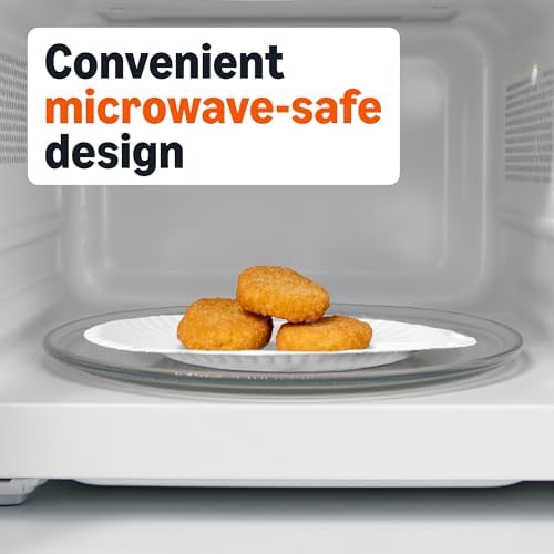 Amazon Basics 9" Uncoated White Paper Plates, Microwave Safe, 100 Count (Pack of 4) - Image 2