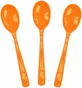 SietDESEO 50 PCS Orange Plastic Spoons Disposable Utensils Heavy Duty Orange Spoons Disposable Cutlery for Birthday Wedding Baby Shower Bridal Shower Plastic Silverware by SietDESEO
