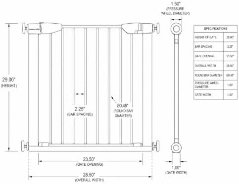 Cardinal Gates PG26.4 Baby & Pet Pressure Gate, Black, 48.75-51.50 in - Image 4