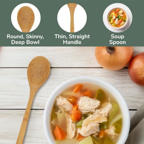 BambooMN 8" Reusable Bamboo Dinner Spoon - 100 Units - Image 6