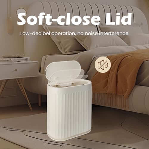 ELPHECO 2 Gallon Sensor Trash Can, Automatic Lid, Beige - Image 7