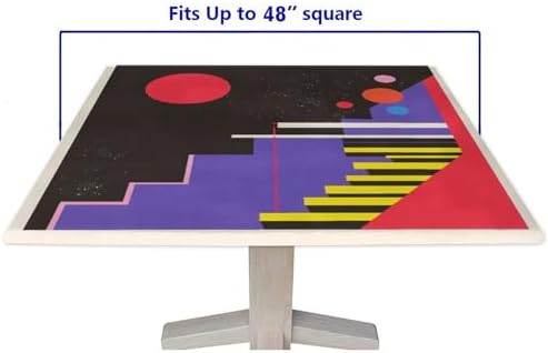 Outdoor Tablecloth Square, Modern Minimalism Pattern Printed on Washable Card Table Covers Fitted Square, Great for Restaurants Family Events, Fit for 48" x 48" Square Tables - Image 5