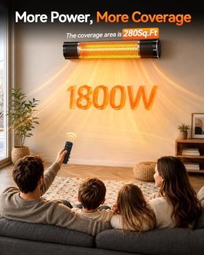 1800W Electric Infrared Patio Heater, Outdoor Patio Heater - Image 4