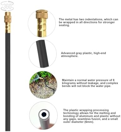 New drip Irrigation kit, Automatic Garden Watering System, Quick Connector and 360-degree Bending Dropper atomizing Copper Nozzle, Garden Plant Lawn Courtyard Watering System. (100FT) - Image 6