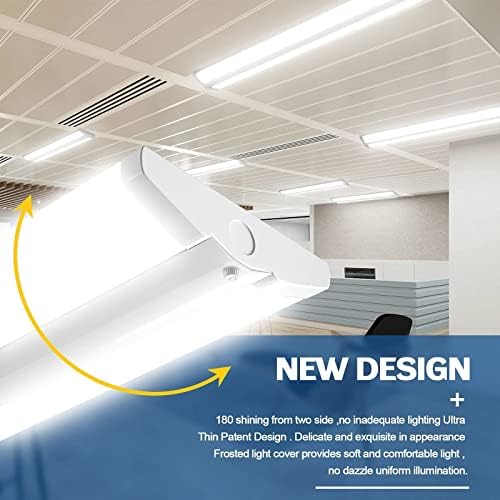 AntLux 4FT LED Wraparound Light Fixture 50W Ultra Slim LED Shop Lights for Garage, Eye Care, 5500 Lumens, 4000K Neutral White, 4 Foot Flush Mount Office Ceiling Wrap Light for Workshop Kitchen Laundry - Image 2