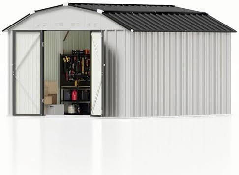 Patiowell 10x12 FT Barn Style Metal Storage Shed - Image 7