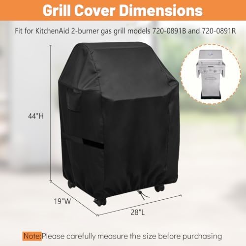 BBQ Grill Cover for Kitchenaid 2-Burner Gas Grill Models 720-0891B - Image 2