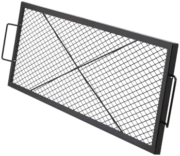 VEVOR X-Marks Fire Pit Grill Grate, Rectangle Cooking Grate, Heavy Duty Steel Campfire BBQ Grill Grid with Handle & Support X Wire, Portable Camping Cookware for Outside Party Gathering, 44 Inch Black - Image 4