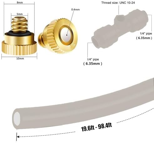 Misting System with Brass Fog Nozzles & Pump, Outdoor Mister System for Outside Patio, Garden Irrigation System Kit for Garden, Greenhouse, Parasol (Size : 13M(42.6ft)-18 nozzles) - Image 3