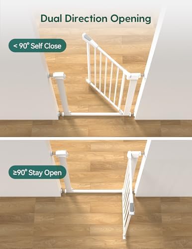 Bebelio 26–28.5" Narrow Baby Gate, 36" Tall, PressGuard P7, White - Image 5