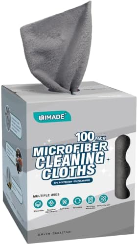 UNIMADE Microfiber Cleaning Cloth, 100 Sheets Microfiber Towels for Cars by Unimade