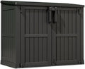 LHBcraft Waterproof Outdoor Storage Cabinet 36 Cu Ft, Portable Horizontal Resin Storage Shed for Backyards, Patios, Waterproof Outdoor Storage Box with Lockable Doors by LHBcraft-US