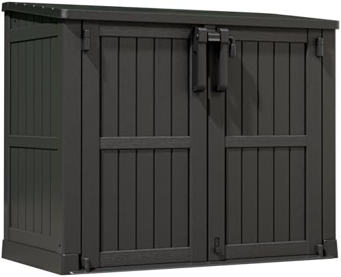 LHBcraft Waterproof Outdoor Storage Cabinet 36 Cu Ft, Portable Horizontal Resin Storage Shed for Backyards, Patios, Waterproof Outdoor Storage Box with Lockable Doors by LHBcraft-US