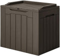 JUMMICO 31 Gallon Resin Deck Box Waterproof Outdoor Storage Boxes by JUMMICO