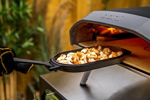 ooni Cast Iron Sizzler Pan - Griddle Frying Pan, 12" x 6" Sizzler Plate with Removable Handle and Stainless Steel Trivet, Pre-Seasoned Non-Stick Oven Safe Cookware, Pizza Oven and BBQ Accessories - Image 4