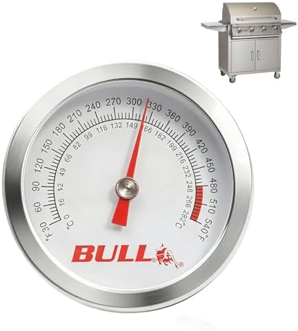 16509 BBQ Grill Thermometer Gauge for Bull Grills, 2.56" Diameter by KEESHA