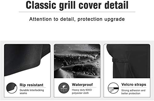 Kingkong 7130 Grill Cover for Weber Genesis II 3 Burner Grill and Genesis 300 Series Grills (Compared to 7130) including Brush, Tongs and Thermometer - Image 3