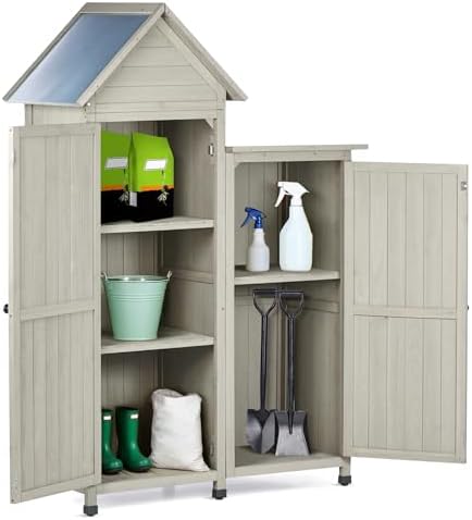 Wooden Outdoor Storage Cabinet Set - Image 6