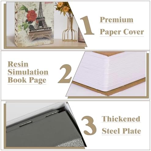 Decorative Book Safe Lock Box, Vintage Diversion Hidden Safe Faux Book Box - Image 5