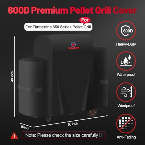 Comnova Grill Cover for Traeger Timberline 850 - Premium Wood Pellet Smoker Cover for Traeger Waterproof & Heavy Duty, 600D Pellet BBQ Accessory for Treager Timberline 850 Grills (BAC359) - Image 2