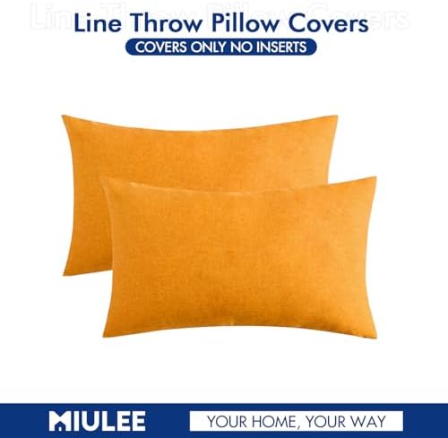 MIULEE Decorative Outdoor Pillow Covers Fall Lumbar 12x20 Pumpkin Orange - Image 6