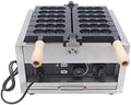 6-Grid Commercial Waffle Maker, 1400W Electric Waffle Machine, Stainless Steel Waffle Iron Baker with Non-Stick Coating, 122-572℉ Temperature Adjustable by Milzeone