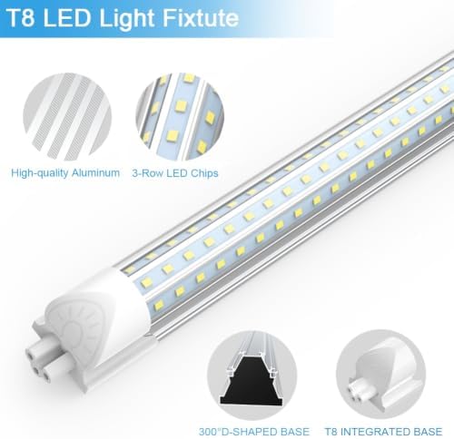 SHOPLED 4FT LED Shop Light, 50W 7500LM D-Shape, Linkable 6000K Cool White - Image 3