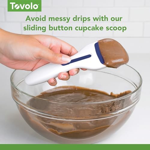 Tovolo Cupcake Scoop Batter Dispenser for Cupcakes Muffins Pancakes & Cookie Dough, Easy to Clean Batter Scoop Slide Dispenses Quicker for Even Size Baked Goods Kitchen Gadget, Deep Indigo - Image 5