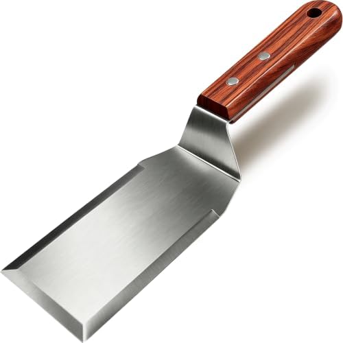 Solid Stainless Steel Griddle Spatula Burger Turner,Blade:5.3"L×2.8"W by BBQTOOLACCESSORIESFORGRIDDLE
