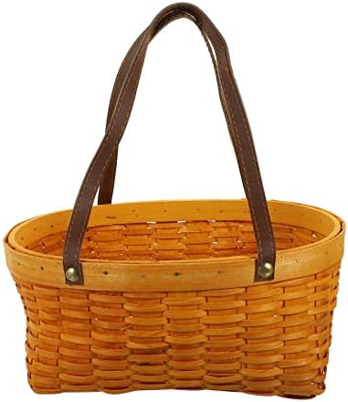 Yardwe 3pcs Woven Picnic Basket Handles Capacity Handheld Storage Basket for Fruits Vegetables Snacks for Outdoor Gatherings Home Organization - Image 5