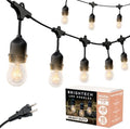 Brightech Ambience Pro Incandescent Outdoor String Lights - Commercial Grade Waterproof Patio Lights with 48 Ft Dimmable Edison Bulbs, Porch String Lights for Patio, Backyard - 15 Bulbs 11W by Brightech