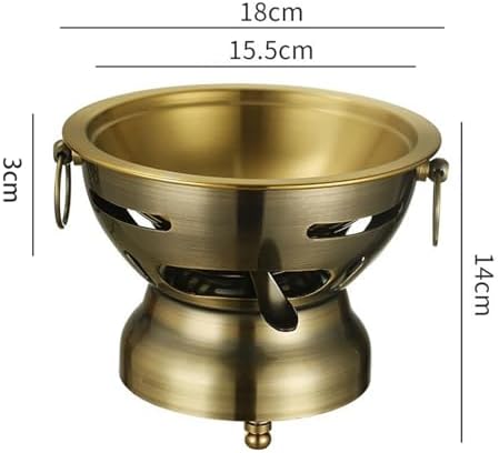 Shabu Pot Chafing Dish Stainless Steel Stew Pot Single Person Hotpot Portable Hot Pots Stockpot for Restaurant Home Parties, copper - Image 5