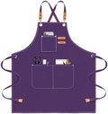 OUNLEN Chef Apron for Men Women Canvas Aprons with 3 Pockets Cross Back Resistant Work Apron for Cooking by OUNLENAPRON