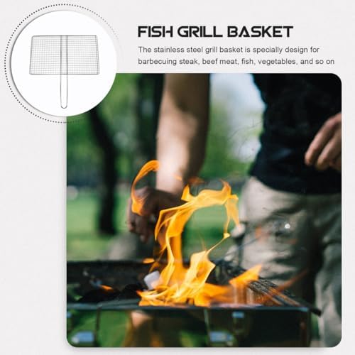 BESPORTBLE Fish Grill Basket, Fish Grilling Basket for Outdoor Stainless Steel Folding Grill Accessories Grill Basket for Bar Camping Picnics Parties - Image 3