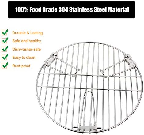 Grill Expander Rack Stack Rack Expansion Grilling Rack Stainless Steel Fit Large & XL Big Green Egg Weber Kettle 22 Inches Charcoal Grill Kamado Joe,18" or Bigger Diameter Grill - Image 2
