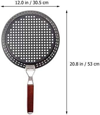 Foldable round Grill Skillet for Kabobs and Sausage, Black Iron Xmas - Image 7