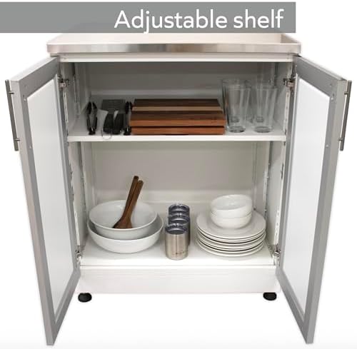 Blue Sky Outdoor Living White Shaker 3-Piece Outdoor Kitchen Combo Set 10 – Weatherproof Modular Storage Cabinets - Image 5