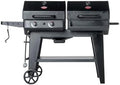 Char-Griller Flex Fuel Plus 3 in 1 Gas and Charcoal Grill Griddle and Smoker Combo 30000 BTUs Outdoor BBQ with Flat Top Griddle Insert Dual Fuel Backyard Grill Station, CG30281224 by Char-Griller