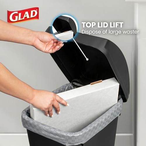 Glad Trash Can with Clorox Odor Protection | Linkable, 12 Gallon, Black - Image 5