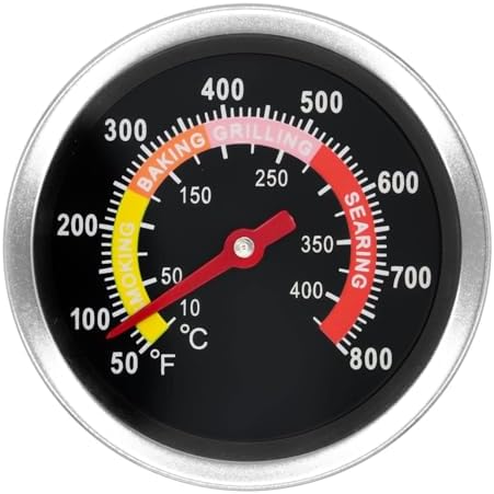 Grill Thermometer Gauge for Gas, Charcoal, Smoker Grills, Meat Thermometers for Cooking, 50-800°F High-Temperature Resistant Stainless Steel Temperature Gauge with Waterproof Glass Lens by Unknown