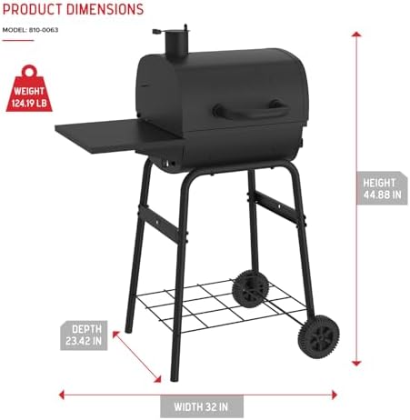 Nexgrill 17.5" Charcoal Grill with Side Shelf with Adjustable Chimney - Image 3