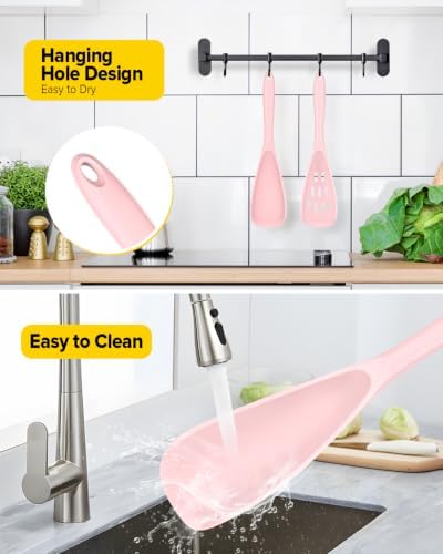 BUNDLEPRO Silicone Cooking Spoons for Nonstick Cookware, One-Piece, 2 Pack - Image 6