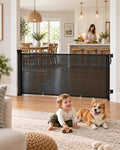 Extra Wide Retractable Baby Gate 71" Wide Fits Large Opening Black by Home